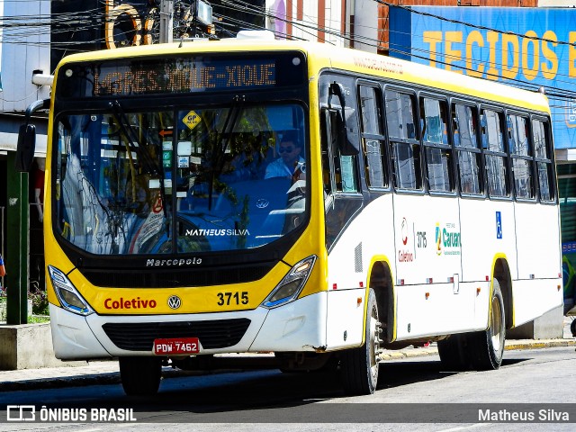 Coletivo Transportes 3715 na cidade de Caruaru, Pernambuco, Brasil, por Matheus Silva. Número da foto: #12436032.