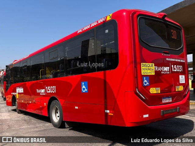Viação Araçatuba 1.5.031 na cidade de Niterói, Rio de Janeiro, Brasil, por Luiz Eduardo Lopes da Silva. Número da foto: #12433910.