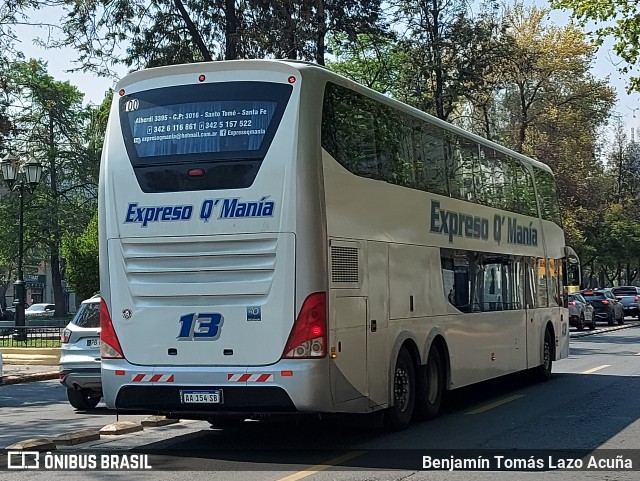 Expreso Q' Mania 13 na cidade de Santiago, Santiago, Metropolitana de Santiago, Chile, por Benjamín Tomás Lazo Acuña. Número da foto: #12436276.