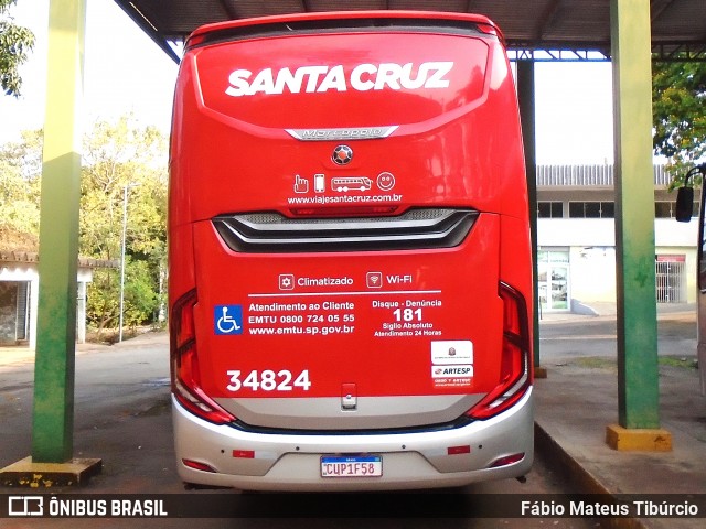 Viação Santa Cruz 34824 na cidade de Três Corações, Minas Gerais, Brasil, por Fábio Mateus Tibúrcio. Número da foto: #12438944.