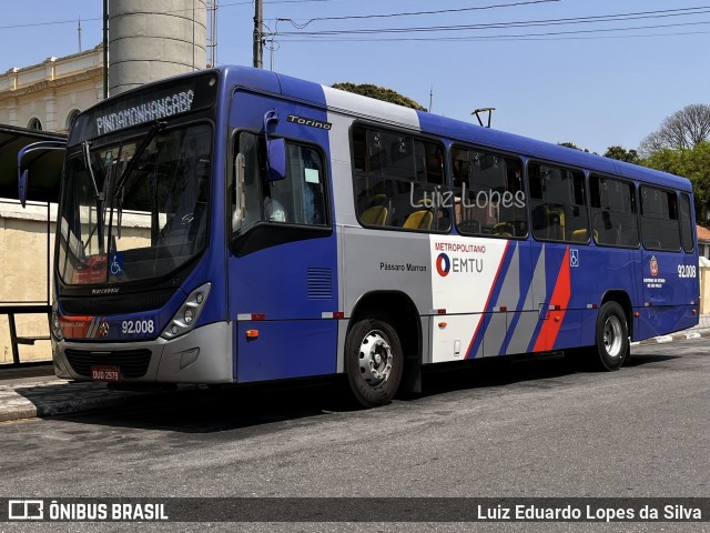 Empresa de Ônibus Pássaro Marron 92.008 na cidade de Pindamonhangaba, São Paulo, Brasil, por Luiz Eduardo Lopes da Silva. Número da foto: #12438306.