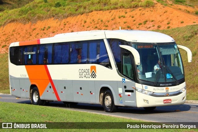 Viação Cidade do Aço RJ 174.058 na cidade de Aparecida, São Paulo, Brasil, por Paulo Henrique Pereira Borges. Número da foto: #12440030.