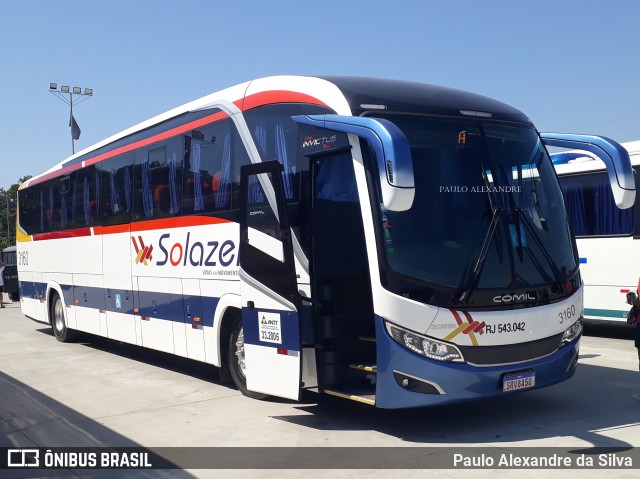 Solazer Transportes e Turismo 3160 na cidade de Duque de Caxias, Rio de Janeiro, Brasil, por Paulo Alexandre da Silva. Número da foto: #12441713.