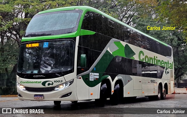 Viação Continental de Transportes 1003 na cidade de São Paulo, São Paulo, Brasil, por Carlos Júnior. Número da foto: #12442565.