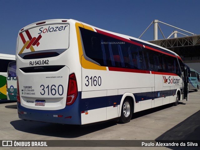 Solazer Transportes e Turismo 3160 na cidade de Duque de Caxias, Rio de Janeiro, Brasil, por Paulo Alexandre da Silva. Número da foto: #12441714.