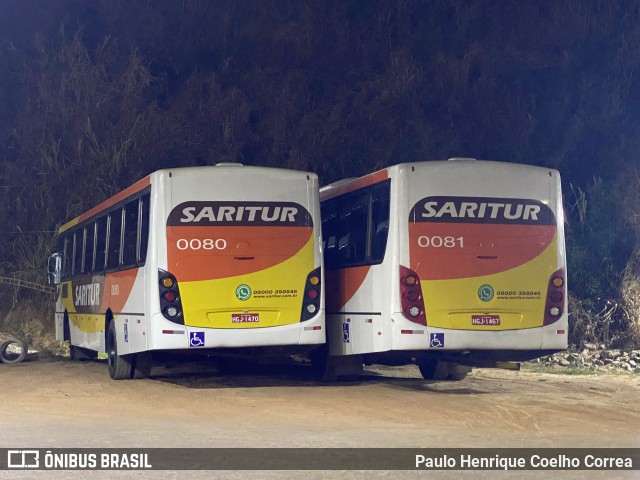 Saritur - Santa Rita Transporte Urbano e Rodoviário 0080 na cidade de Santa Maria de Itabira, Minas Gerais, Brasil, por Paulo Henrique Coelho Correa. Número da foto: #12445264.