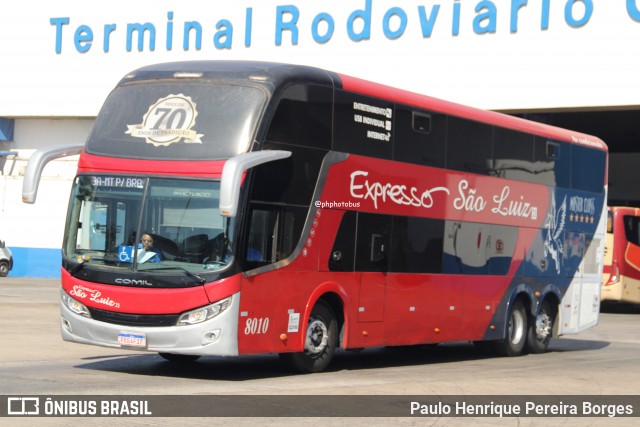 Expresso São Luiz 8010 na cidade de Goiânia, Goiás, Brasil, por Paulo Henrique Pereira Borges. Número da foto: #12443261.