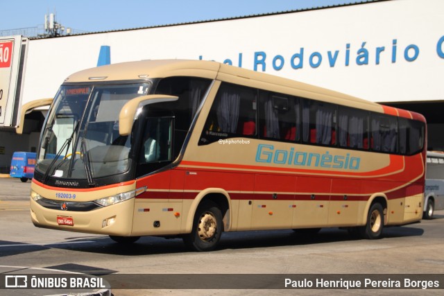Auto Viação Goianésia 192003-9 na cidade de Goiânia, Goiás, Brasil, por Paulo Henrique Pereira Borges. Número da foto: #12443265.