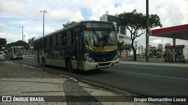 Consórcio Navegantes - 09  > Empresa de Transportes Nossa Senhora Aparecida > Empresa de Transportes Marcos da Silva 0920 na cidade de João Pessoa, Paraíba, Brasil, por Grupo Diamantino Lucas. Número da foto: #12443226.