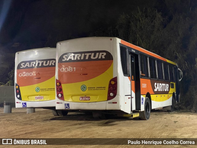 Saritur - Santa Rita Transporte Urbano e Rodoviário 0081 na cidade de Santa Maria de Itabira, Minas Gerais, Brasil, por Paulo Henrique Coelho Correa. Número da foto: #12445265.