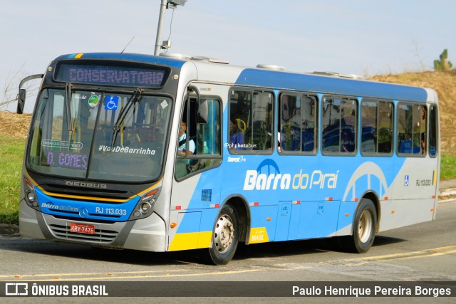 Viação Barra do Piraí Turismo RJ 113.033 na cidade de Barra do Piraí, Rio de Janeiro, Brasil, por Paulo Henrique Pereira Borges. Número da foto: #12444287.