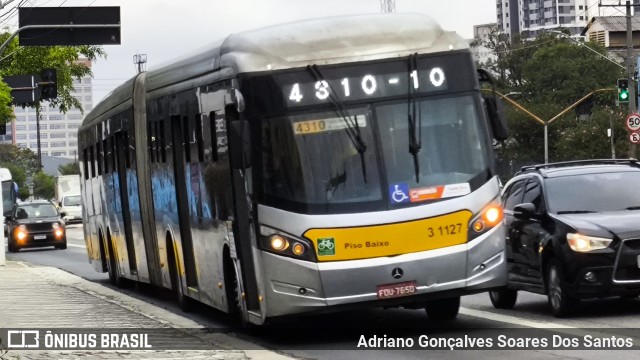 Viação Metrópole Paulista - Zona Leste 3 1127 na cidade de São Paulo, São Paulo, Brasil, por Adriano Gonçalves Soares Dos Santos. Número da foto: #12445796.