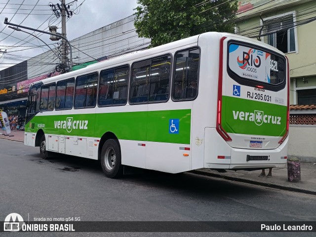 Viação Vera Cruz RJ 205.031 na cidade de Rio de Janeiro, Rio de Janeiro, Brasil, por Paulo Leandro. Número da foto: #12445518.