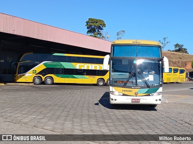 Empresa Gontijo de Transportes 14590 na cidade de João Monlevade, Minas Gerais, Brasil, por Wilton Roberto. Número da foto: #12445443.