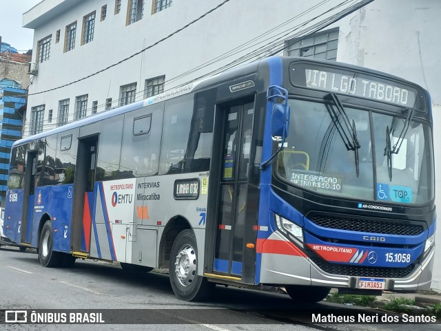 Viação Miracatiba 15.1058 na cidade de Itapecerica da Serra, São Paulo, Brasil, por Matheus Neri dos Santos. Número da foto: #12446143.
