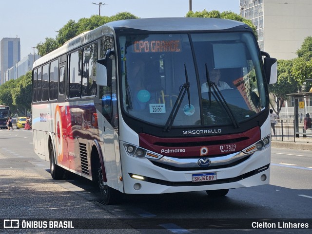 Auto Viação Palmares D17523 na cidade de Rio de Janeiro, Rio de Janeiro, Brasil, por Cleiton Linhares. Número da foto: #12380367.