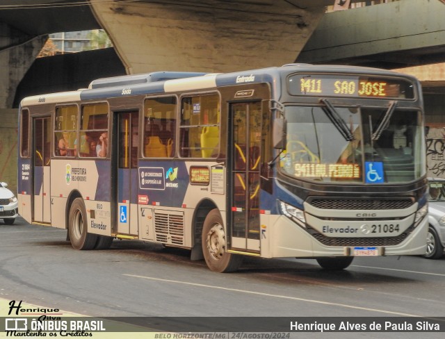SM Transportes 21084 na cidade de Belo Horizonte, Minas Gerais, Brasil, por Henrique Alves de Paula Silva. Número da foto: #12380892.