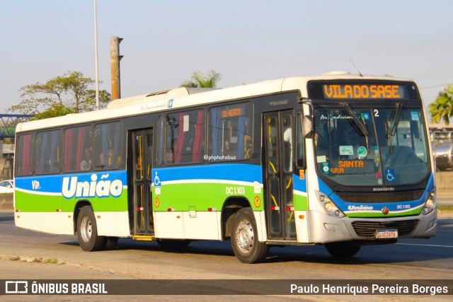 Viação União DC 1.103 na cidade de Duque de Caxias, Rio de Janeiro, Brasil, por Paulo Henrique Pereira Borges. Número da foto: #12448837.