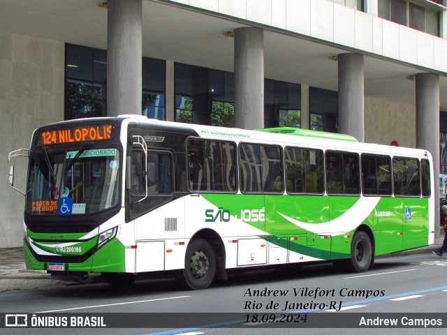Viação São José RJ 200.186 na cidade de Rio de Janeiro, Rio de Janeiro, Brasil, por Andrew Campos. Número da foto: #12448438.