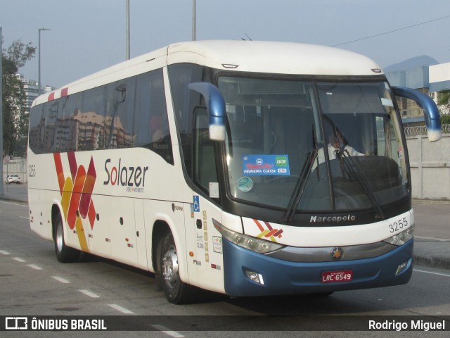 Solazer Transportes e Turismo 3255 na cidade de Rio de Janeiro, Rio de Janeiro, Brasil, por Rodrigo Miguel. Número da foto: #12449189.