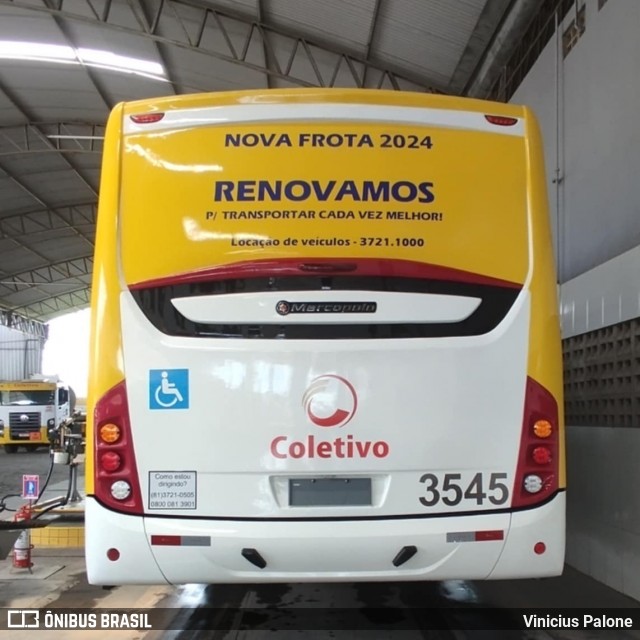 Coletivo Transportes 3545 na cidade de Caruaru, Pernambuco, Brasil, por Vinicius Palone. Número da foto: #12448702.
