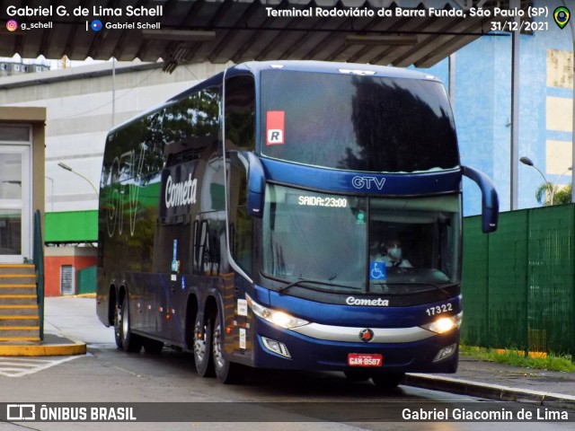 Viação Cometa 17322 na cidade de São Paulo, São Paulo, Brasil, por Gabriel Giacomin de Lima. Número da foto: #12449403.