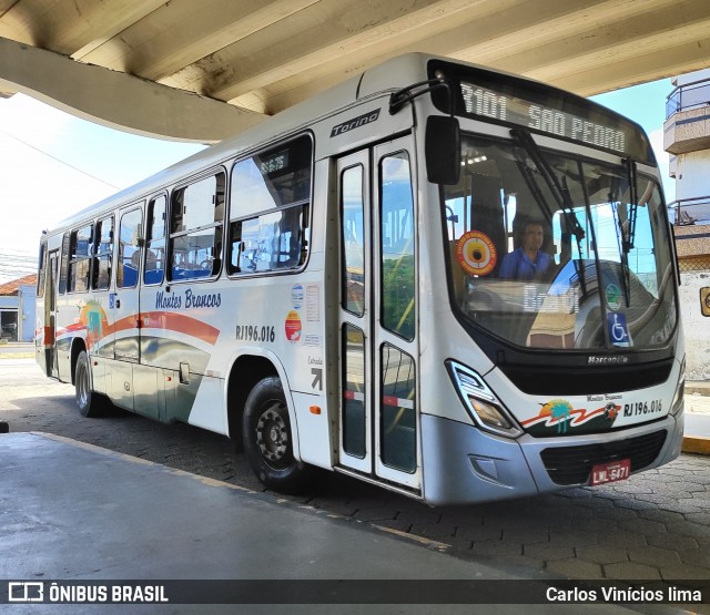 Viação Montes Brancos RJ 196.016 na cidade de São Pedro da Aldeia, Rio de Janeiro, Brasil, por Carlos Vinícios lima. Número da foto: #12383979.