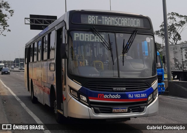 Transportes Machado RJ 162.061 na cidade de Rio de Janeiro, Rio de Janeiro, Brasil, por Gabriel Conceição. Número da foto: #12381578.