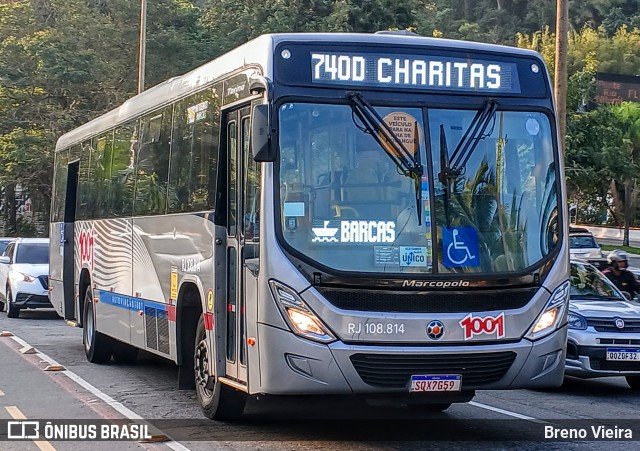 Auto Viação 1001 RJ 108.814 na cidade de Niterói, Rio de Janeiro, Brasil, por Breno Vieira. Número da foto: #12381556.