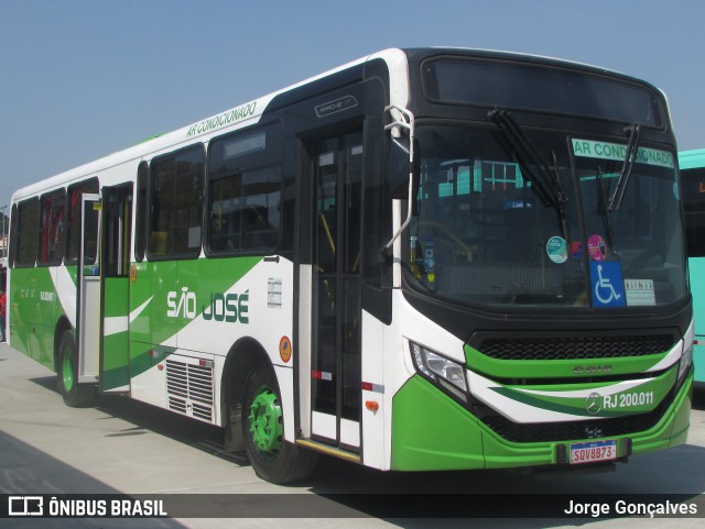 Viação São José RJ 200.011 na cidade de Duque de Caxias, Rio de Janeiro, Brasil, por Jorge Gonçalves. Número da foto: #12382629.