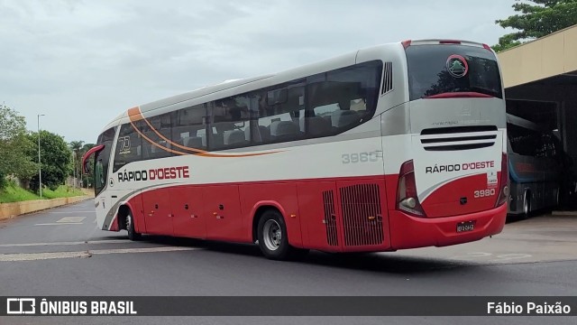 Rápido D´Oeste 3980 na cidade de Ribeirão Preto, São Paulo, Brasil, por Fábio Paixão. Número da foto: #12382771.