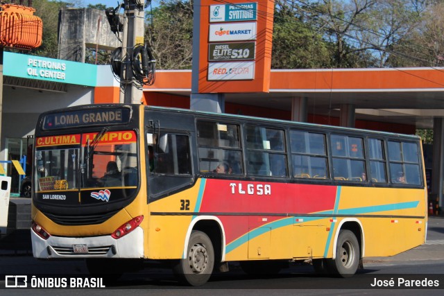 TLGSA - Transporte Loma Grande S.A. - Línea 132 > Transporte LomaGrandense S.A. 32 na cidade de San Lorenzo, Central, Paraguai, por José Paredes. Número da foto: #12384159.
