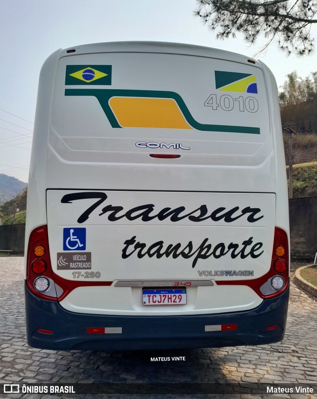 Transur - Transporte Rodoviário Mansur 4010 na cidade de Juiz de Fora, Minas Gerais, Brasil, por Mateus Vinte. Número da foto: #12381969.