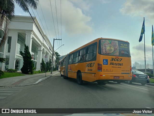 Viação Praiana 3007 na cidade de Balneário Camboriú, Santa Catarina, Brasil, por Joao Victor. Número da foto: #12384375.