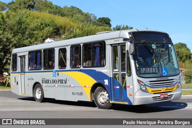 Viação Barra do Piraí Turismo RJ 113.031 na cidade de Barra do Piraí, Rio de Janeiro, Brasil, por Paulo Henrique Pereira Borges. Número da foto: #12385916.