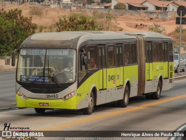 SM Transportes 20483 na cidade de Belo Horizonte, Minas Gerais, Brasil, por Henrique Alves de Paula Silva. Número da foto: #12387894.