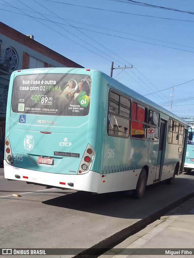 Viação Nossa Senhora Conquistadora 505 na cidade de Pelotas, Rio Grande do Sul, Brasil, por Miguel Filho. Número da foto: #12388744.