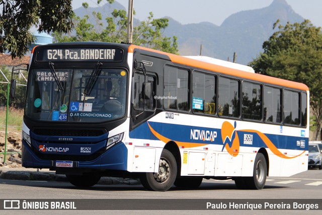 Viação Novacap B51501 na cidade de Rio de Janeiro, Rio de Janeiro, Brasil, por Paulo Henrique Pereira Borges. Número da foto: #12390443.