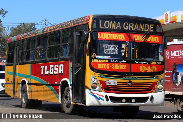 TLGSA - Transporte Loma Grande S.A. - Línea 132 > Transporte LomaGrandense S.A. 040 na cidade de San Lorenzo, Central, Paraguai, por José Paredes. Número da foto: #12391286.