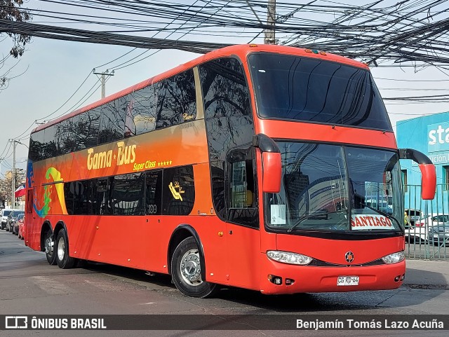 Gama-Bus CGRD64 na cidade de Estación Central, Santiago, Metropolitana de Santiago, Chile, por Benjamín Tomás Lazo Acuña. Número da foto: #12391445.