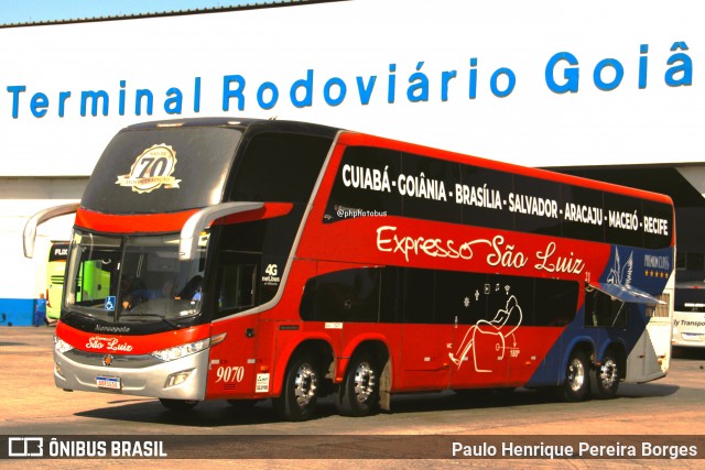 Expresso São Luiz 9070 na cidade de Goiânia, Goiás, Brasil, por Paulo Henrique Pereira Borges. Número da foto: #12393481.
